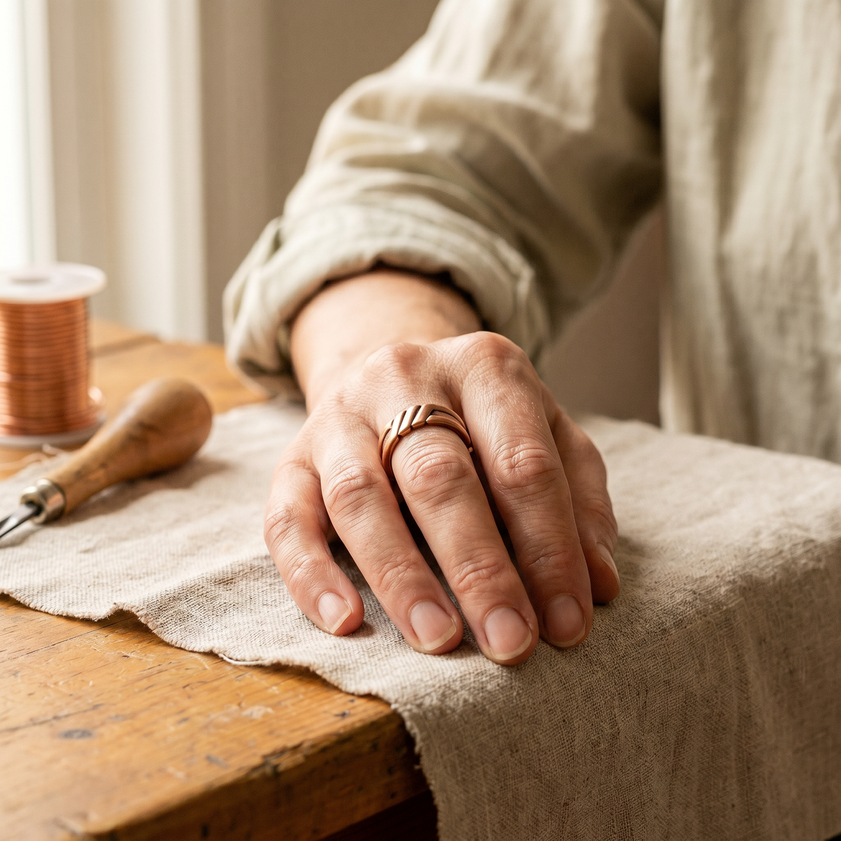 Bague en cuivre Tourbe
