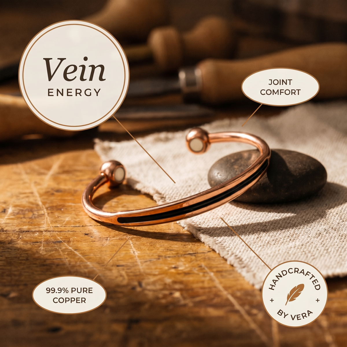 Bracelet en cuivre Veine
