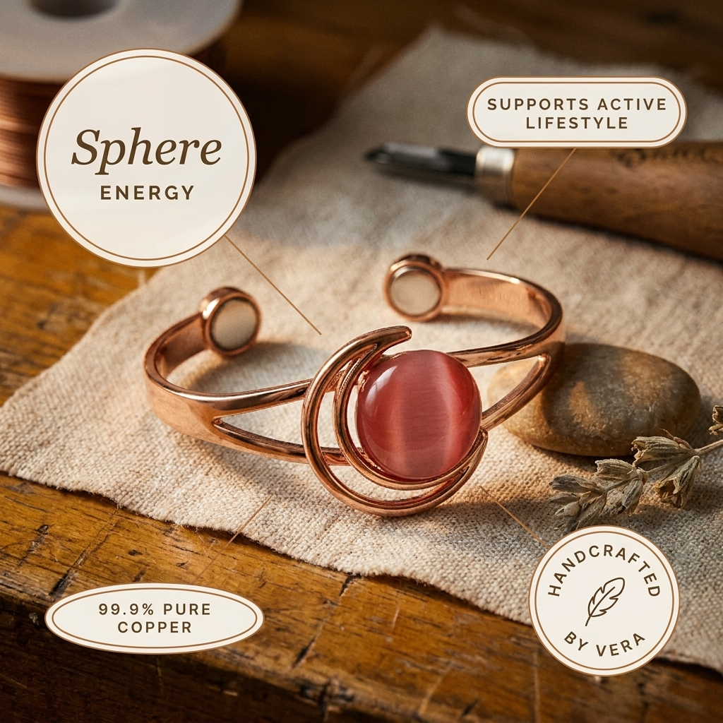 Bracelet en cuivre Sphère rose