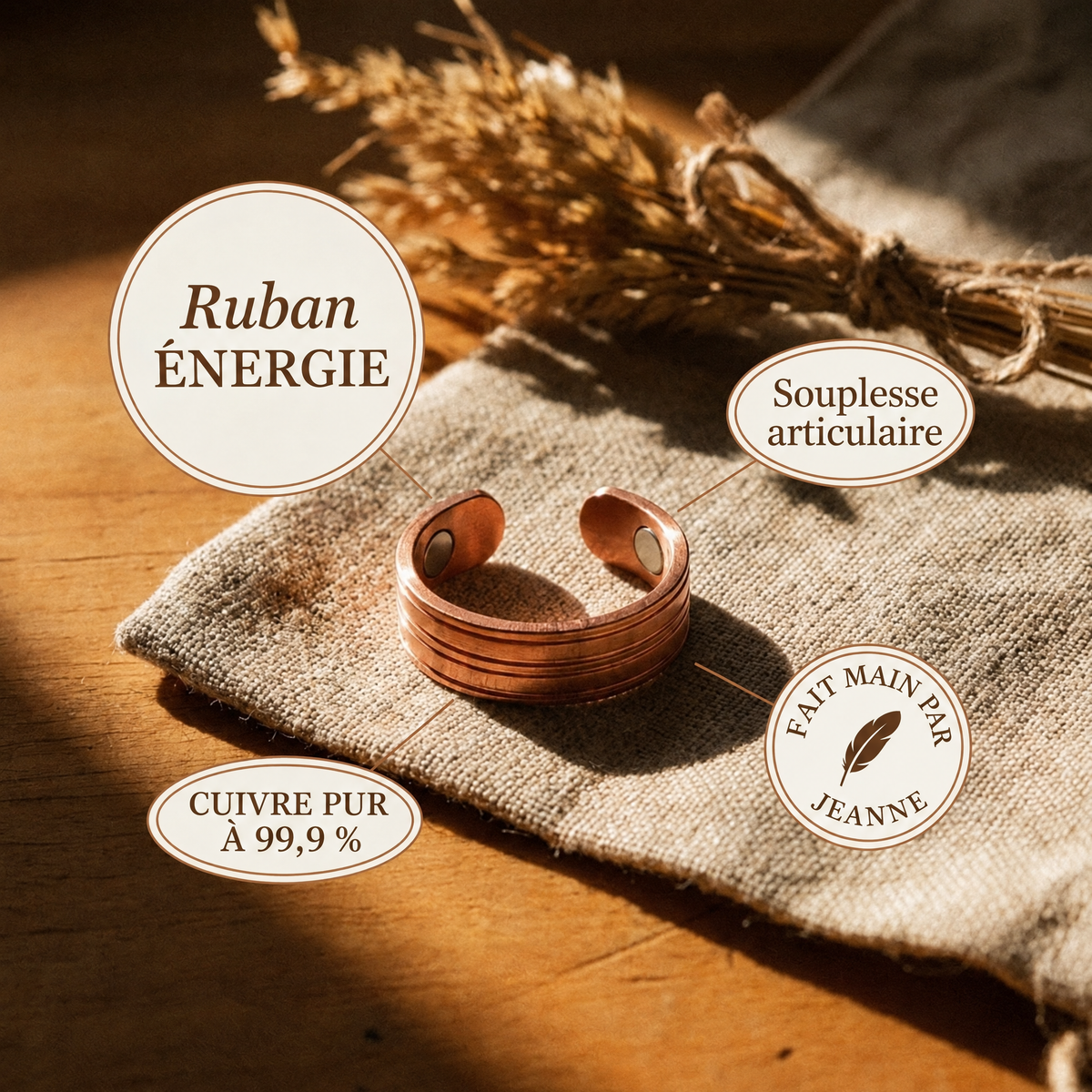 Bague en cuivre Ruban