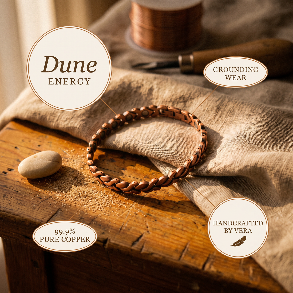 Chevillère en cuivre Dune