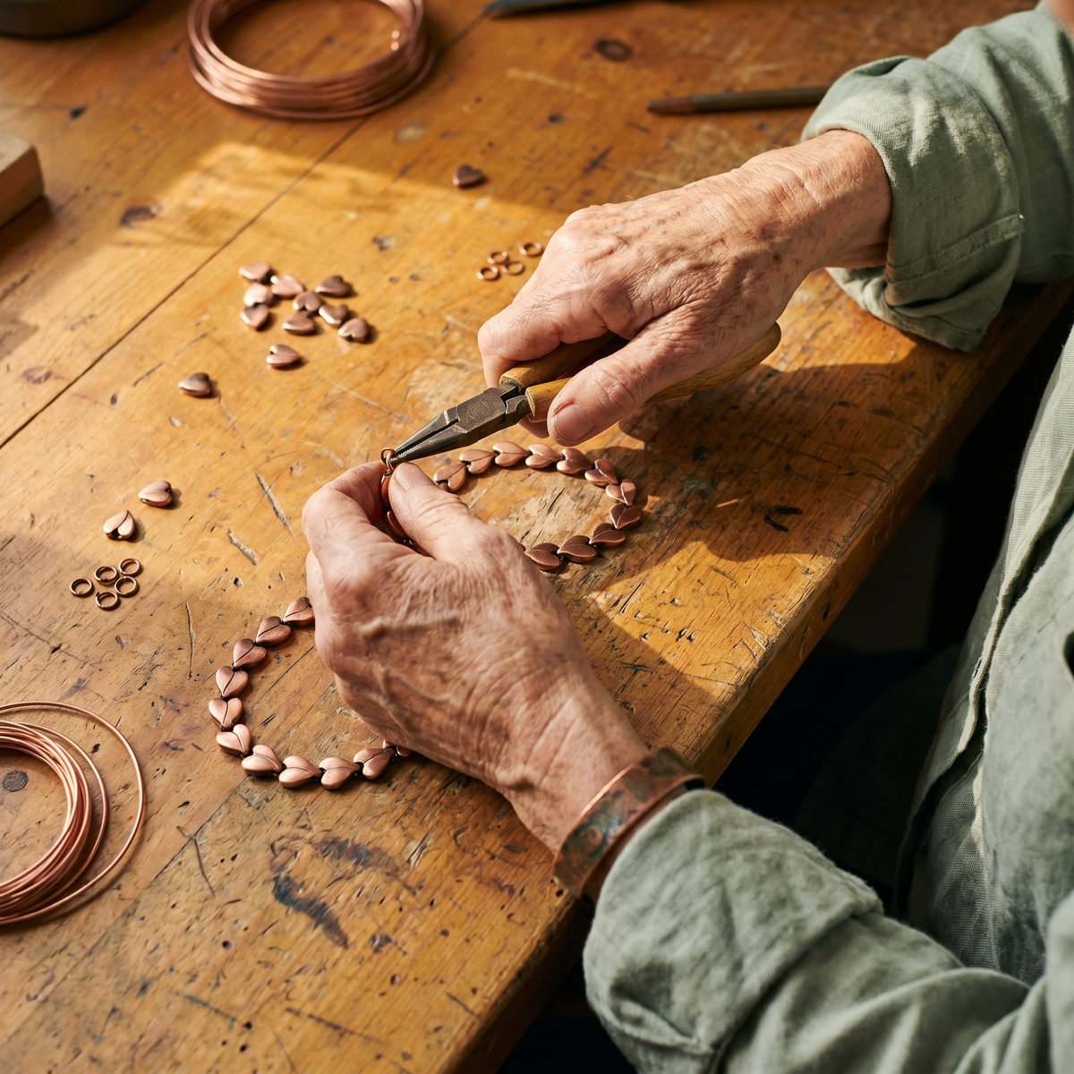 Collier en cuivre Églantier