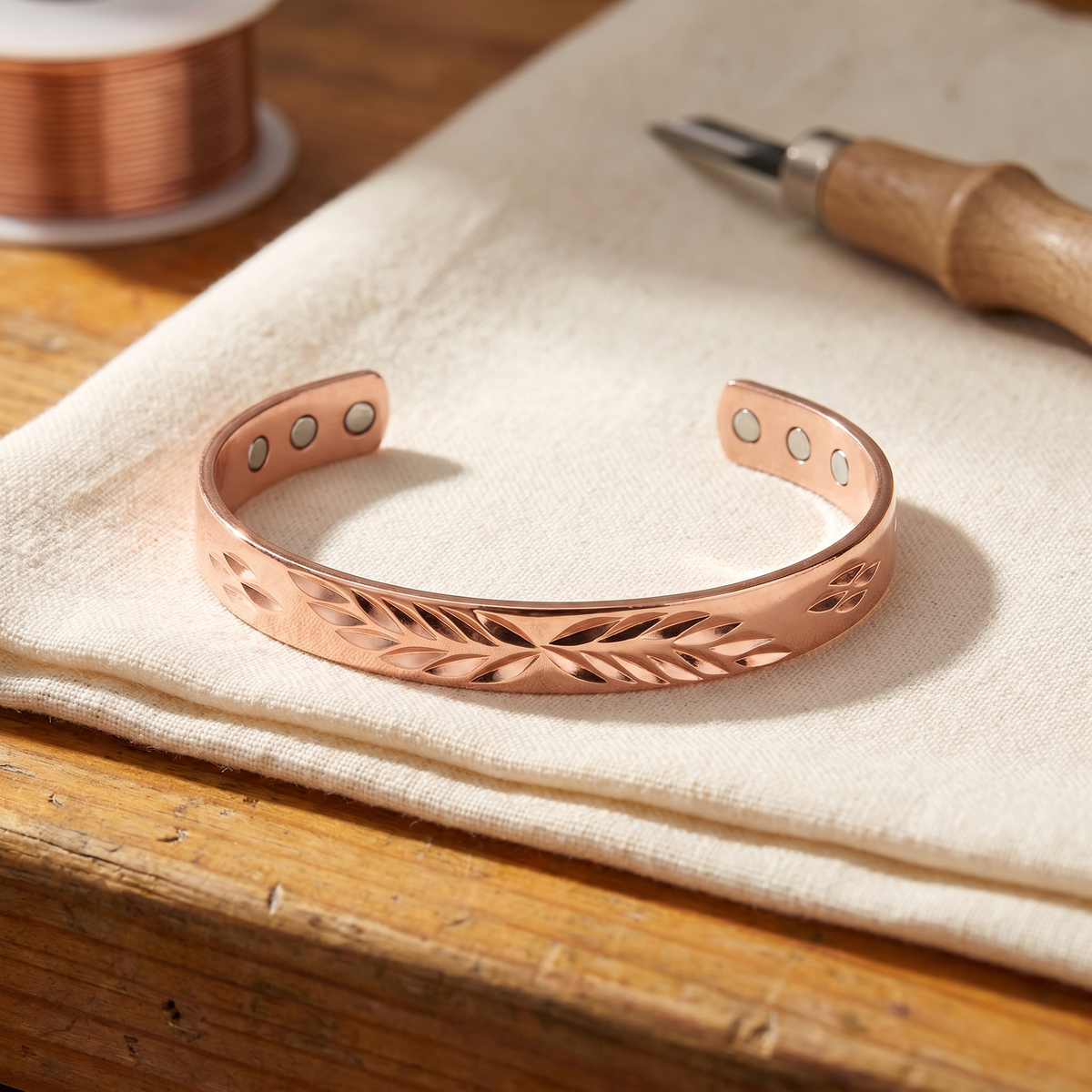 Bracelet en cuivre Lune