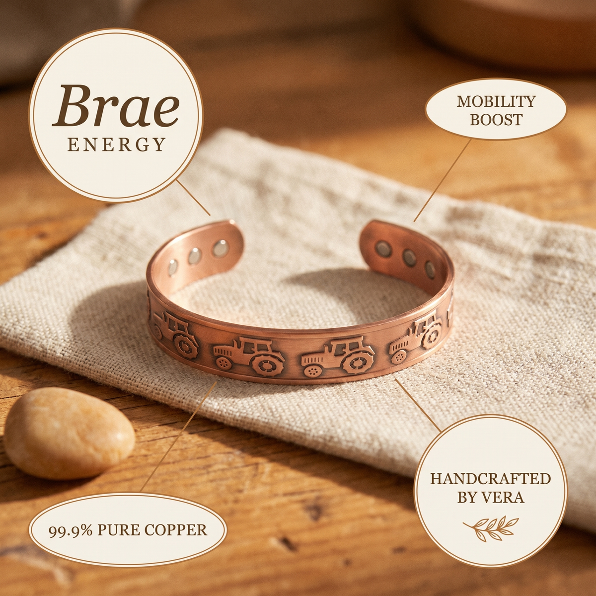 Bracelet en cuivre Coteau