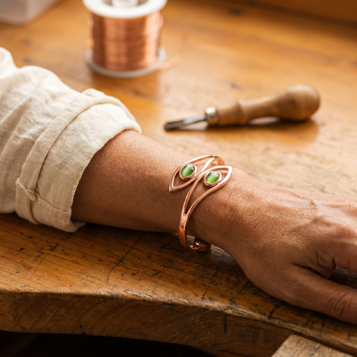 Bracelet en cuivre Opale