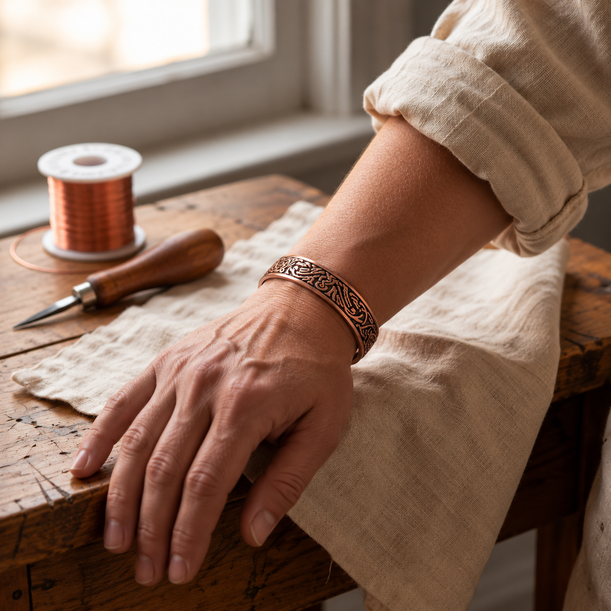 Bracelet en cuivre Silex