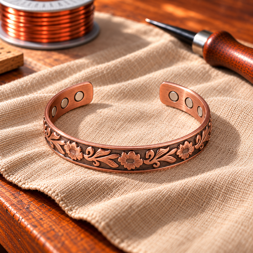 Bracelet en cuivre Floral