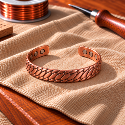 Bracelet magnétique en cuivre Serpent