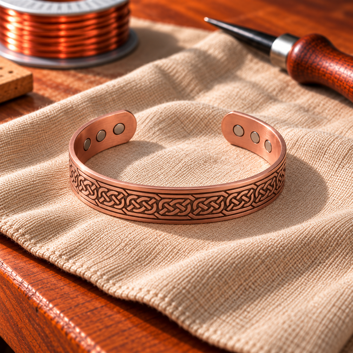 Bracelet magnétique en cuivre Nœud