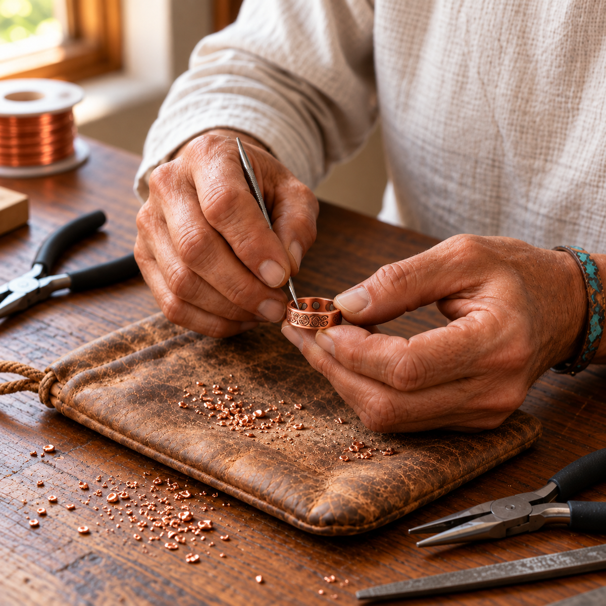 Bague en cuivre pur Grâce