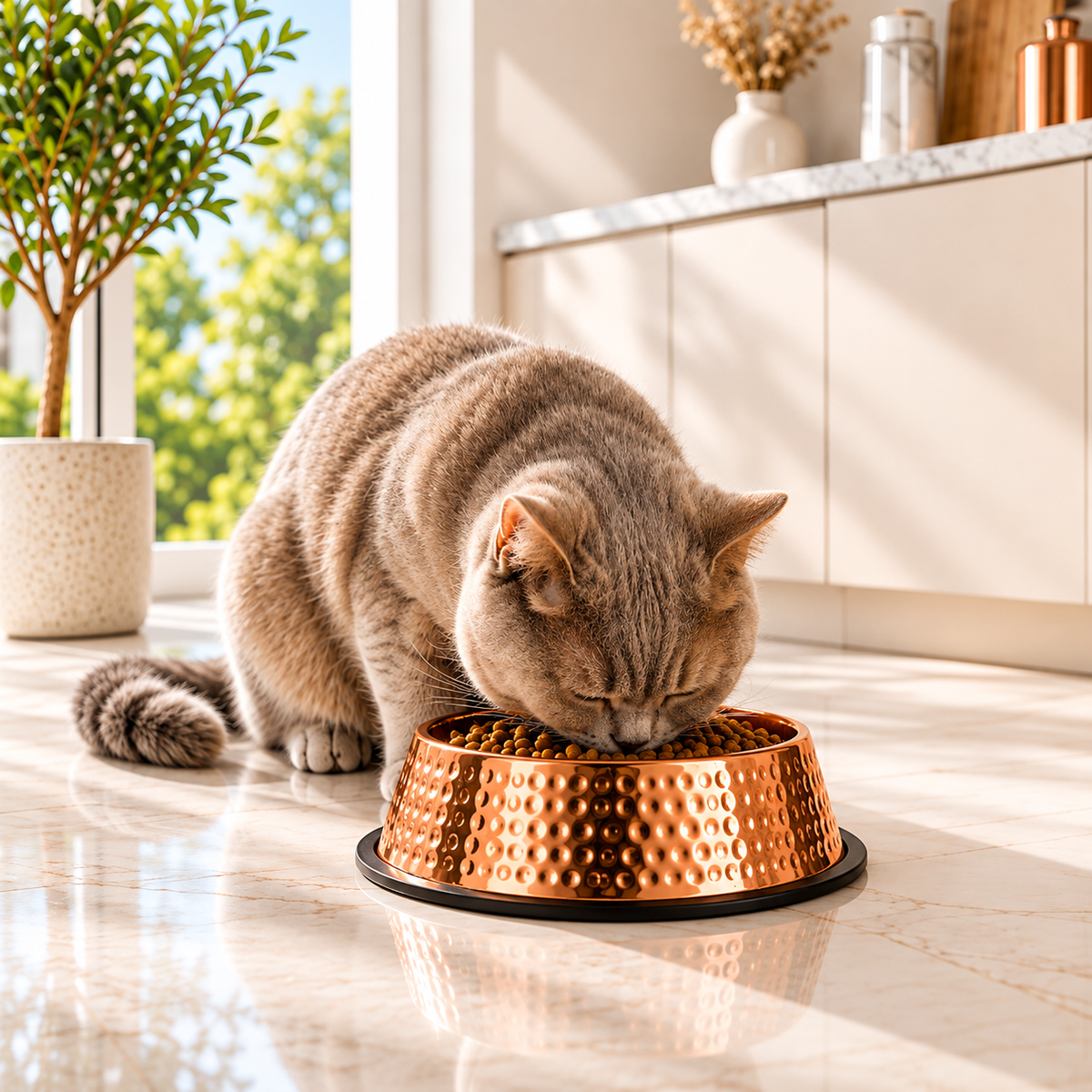 Gamelle en cuivre pour chien et chat